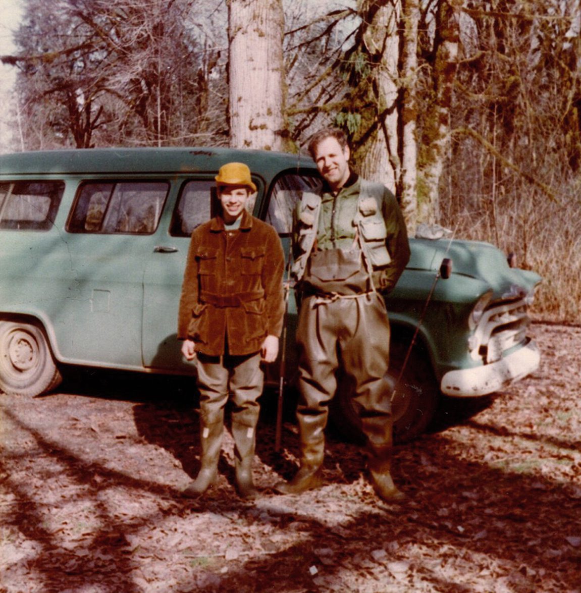 Rich Simms and his Uncle Kenny on Washington state’s Olympic Peninsula, 1969.
