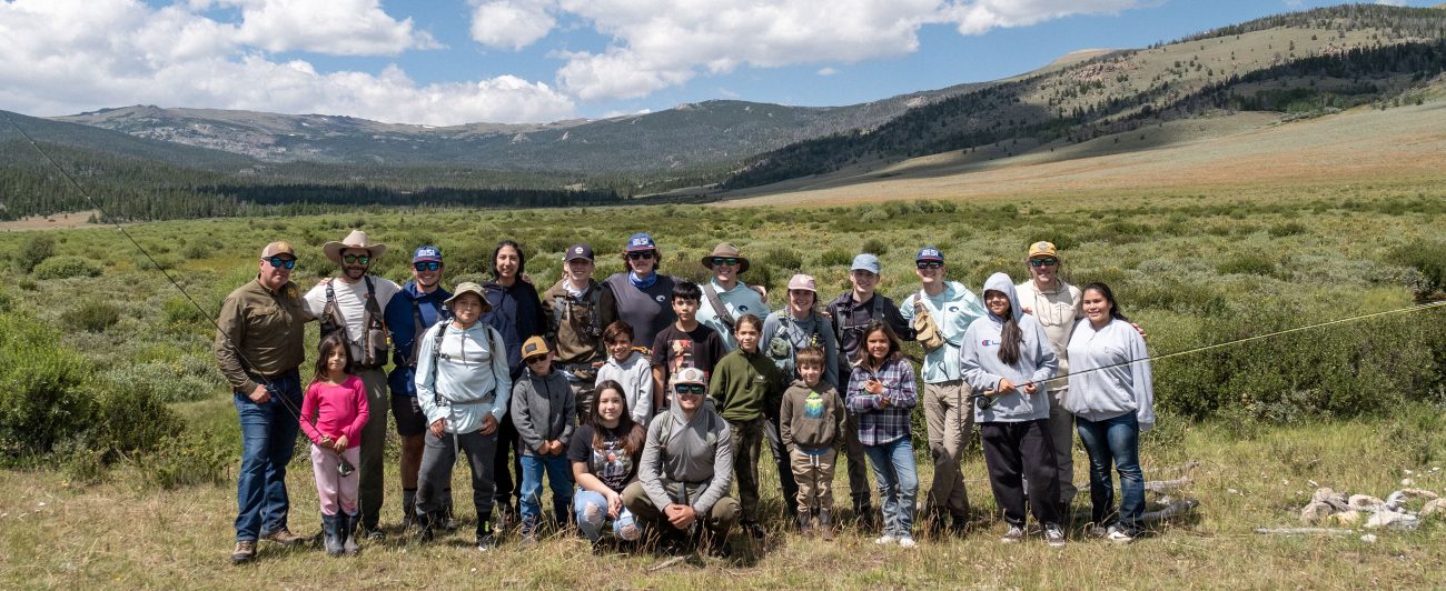 A group photo of anglers on the Wind River Reservation Wyoming